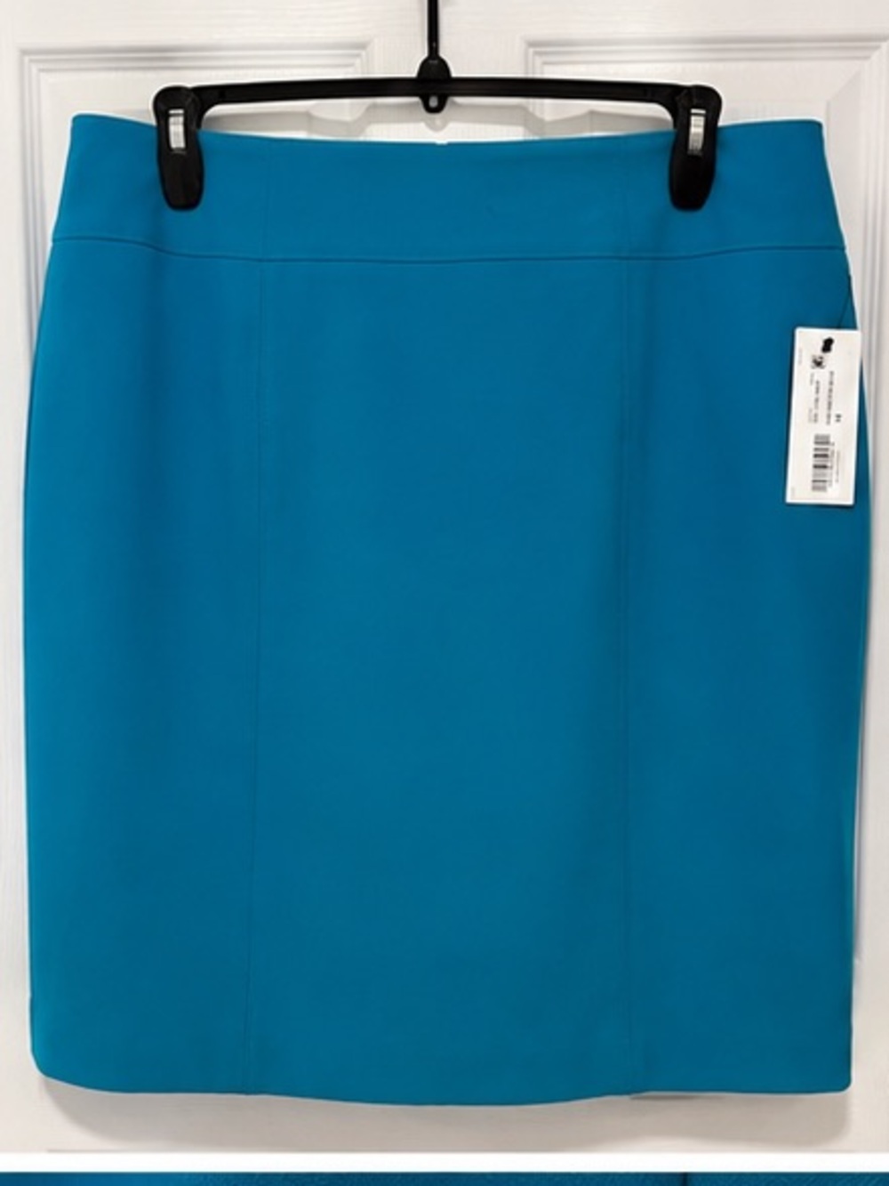 Worthington Polynesian Blue Pencil Skirt Stretch Lined NWT | Size 16